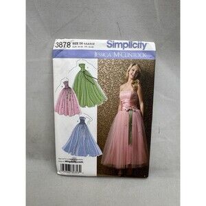 Simplicity Pattern 3878 4 6 8 10 12 Misses Formal Prom Dress Jessica McClintock